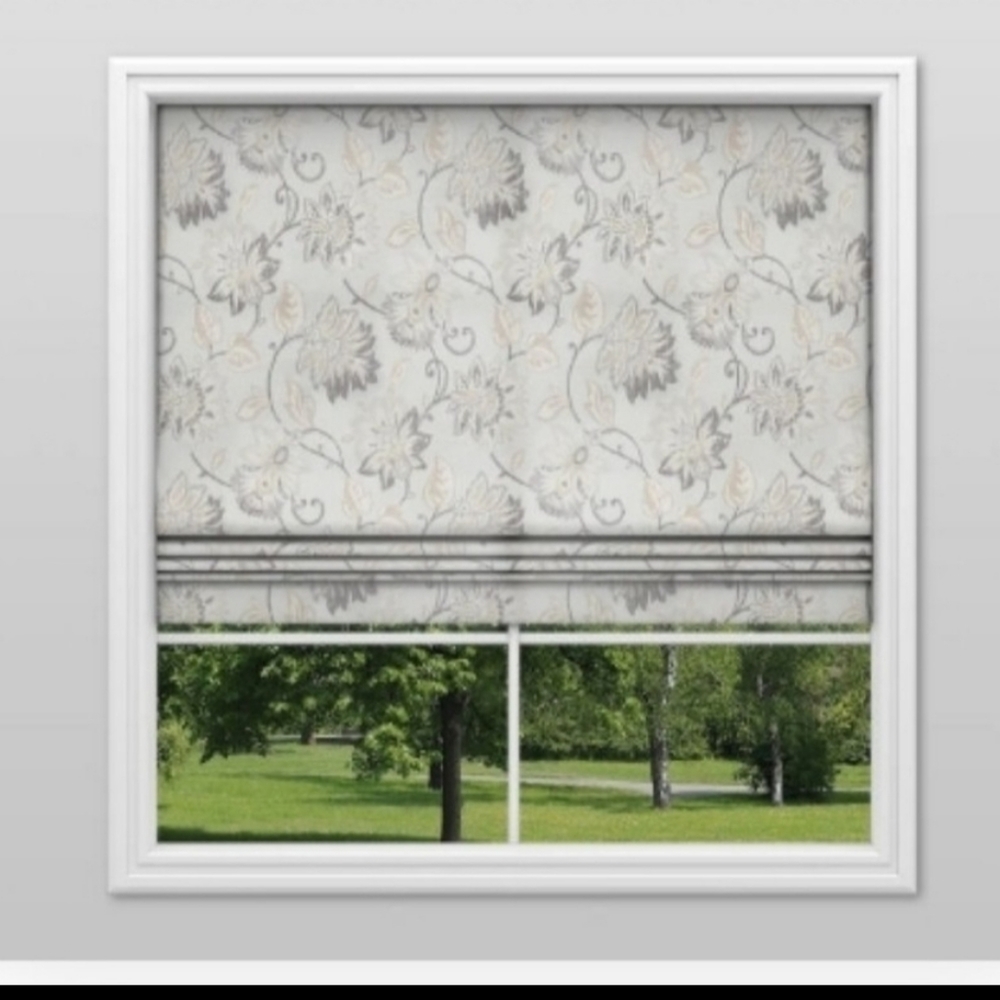 1 Roman shade Soft fold Blinds floral fabric light blocking 25x51